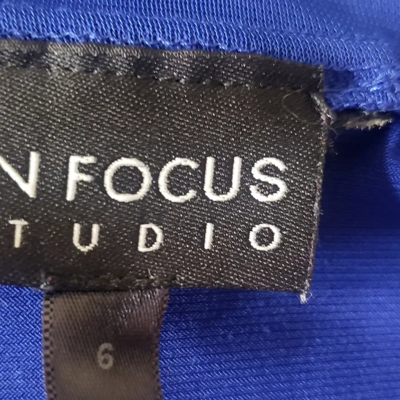 EN FOCUS STUDIOS, Women't Elegant Blue Sleeveless Dress strech Summer Size: 6 - Picture 4 of 6